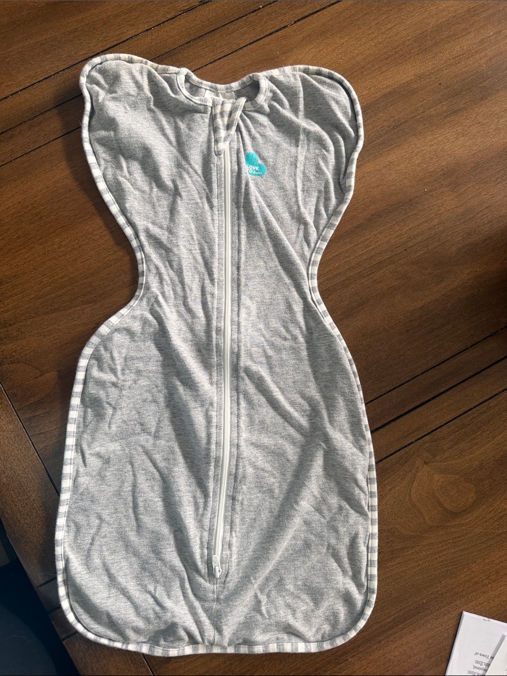 Love to dream Gray Swaddle Sleep Sack with Front Zipper